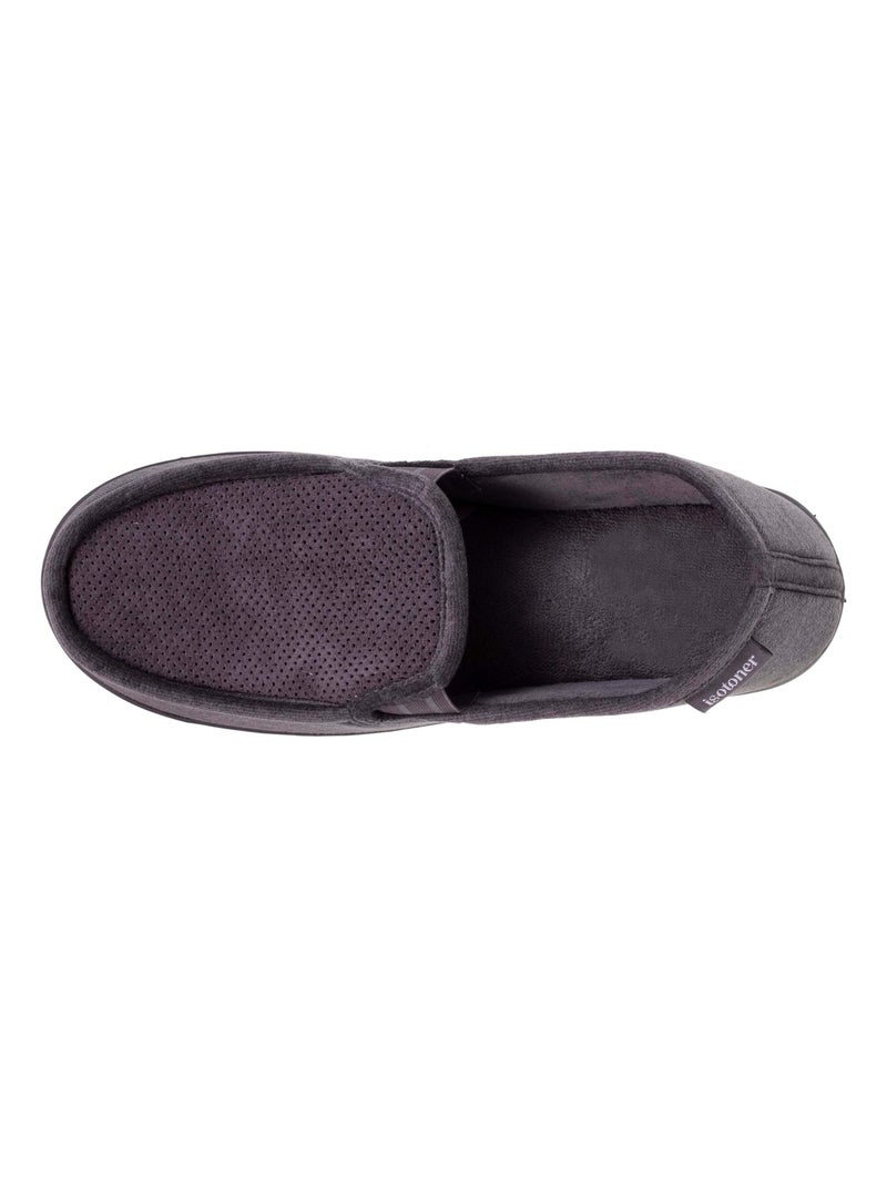 Zapatillas mocasines parte superior de terciopelo y suela hombre Isotoner Gris - Kiabi