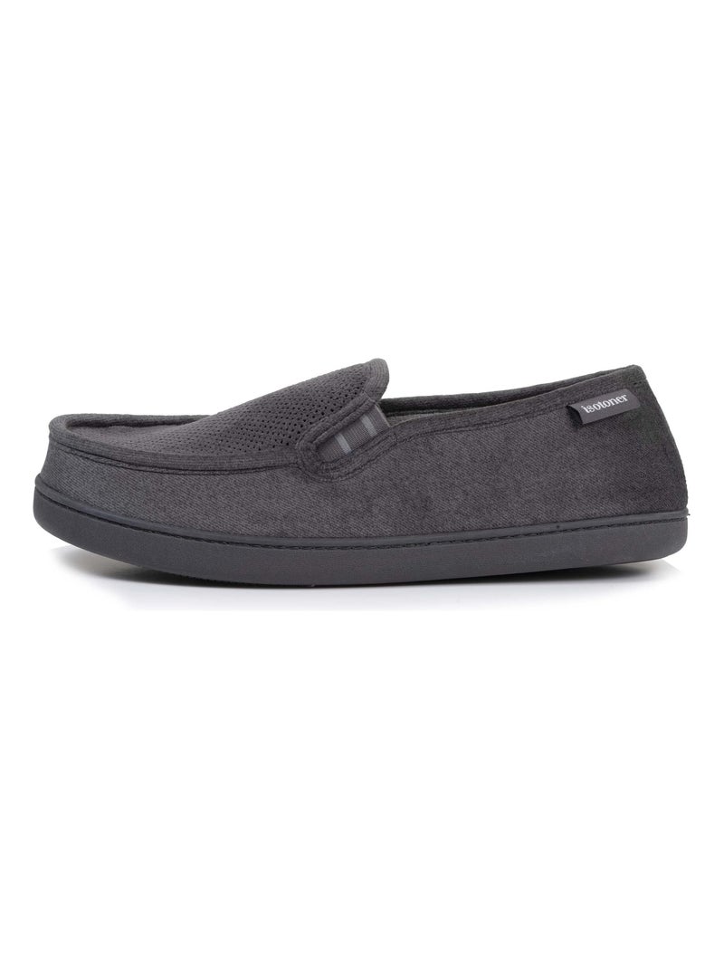 Zapatillas mocasines parte superior de terciopelo y suela hombre Isotoner Gris - Kiabi
