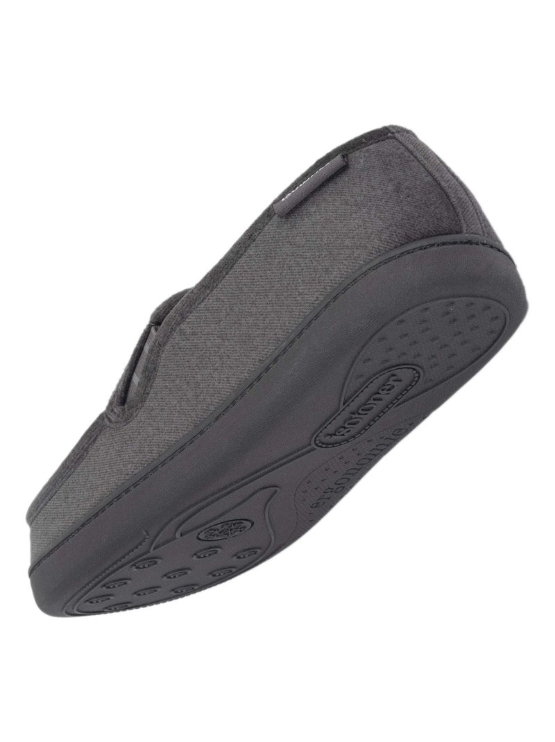 Zapatillas mocasines parte superior de terciopelo y suela hombre Isotoner Gris - Kiabi
