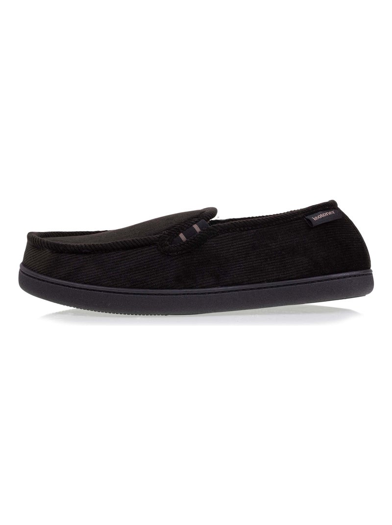 Zapatillas mocasines parte superior de terciopelo y suela hombre Isotoner Negro - Kiabi
