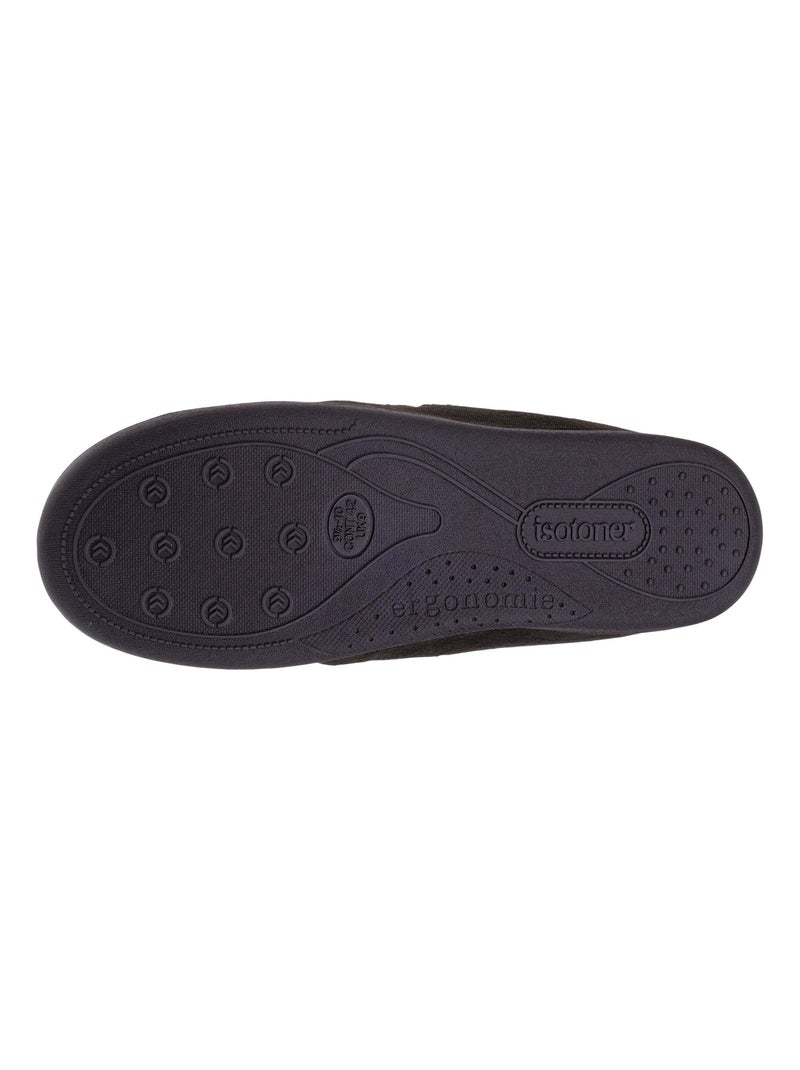 Zapatillas mocasines parte superior de terciopelo y suela hombre Isotoner Negro - Kiabi