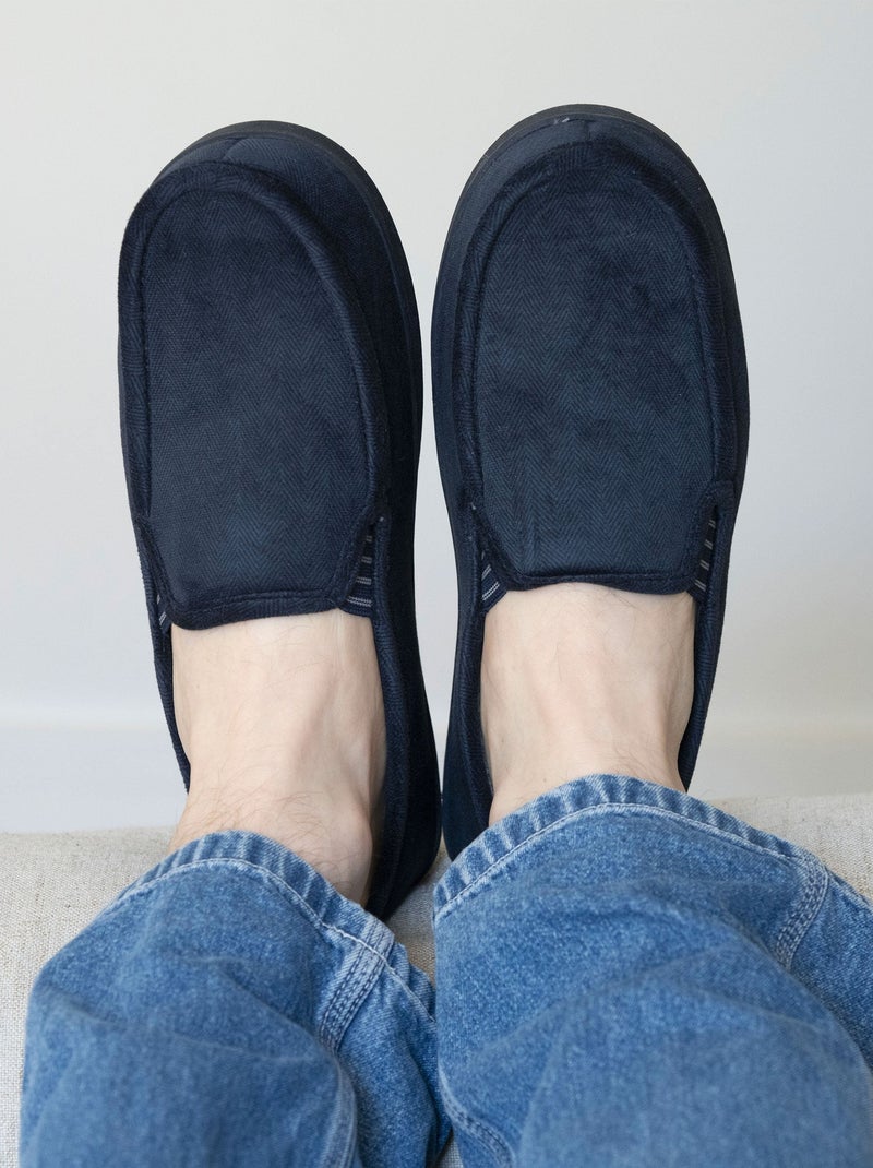 Zapatillas mocasines suela con memoria de forma hombre Isotoner Azul marino - Kiabi