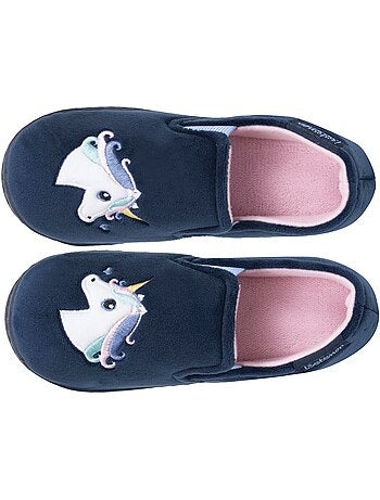 Zapatillas mocasines terciopelo, sujeción suave, fácil de niña Isotoner