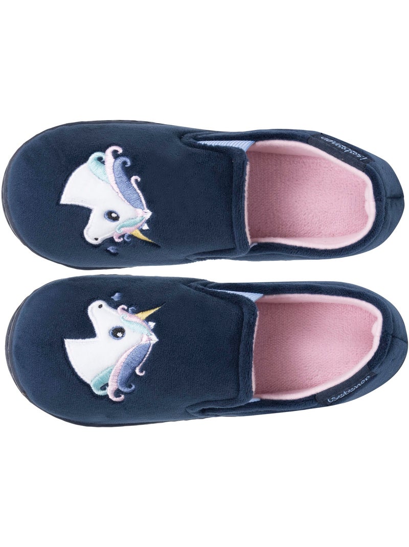 Zapatillas mocasines terciopelo, sujeción suave, fácil de niña Isotoner Azul marino - Kiabi