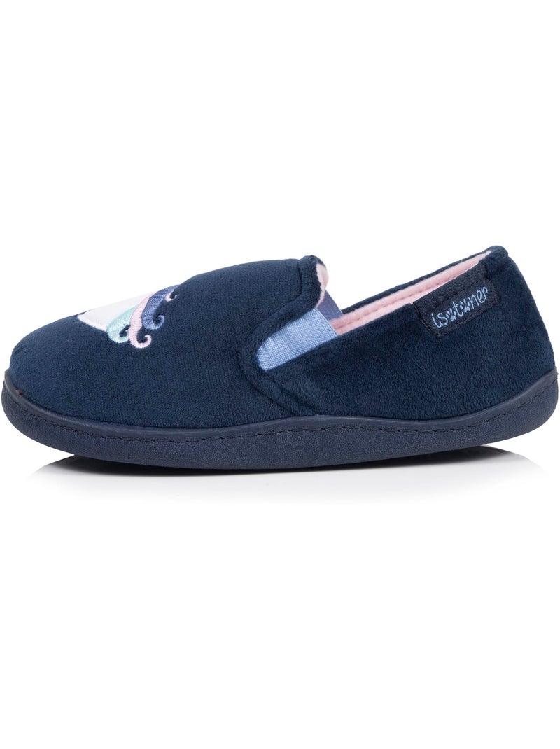 Zapatillas mocasines terciopelo, sujeción suave, fácil de niña Isotoner Azul marino - Kiabi