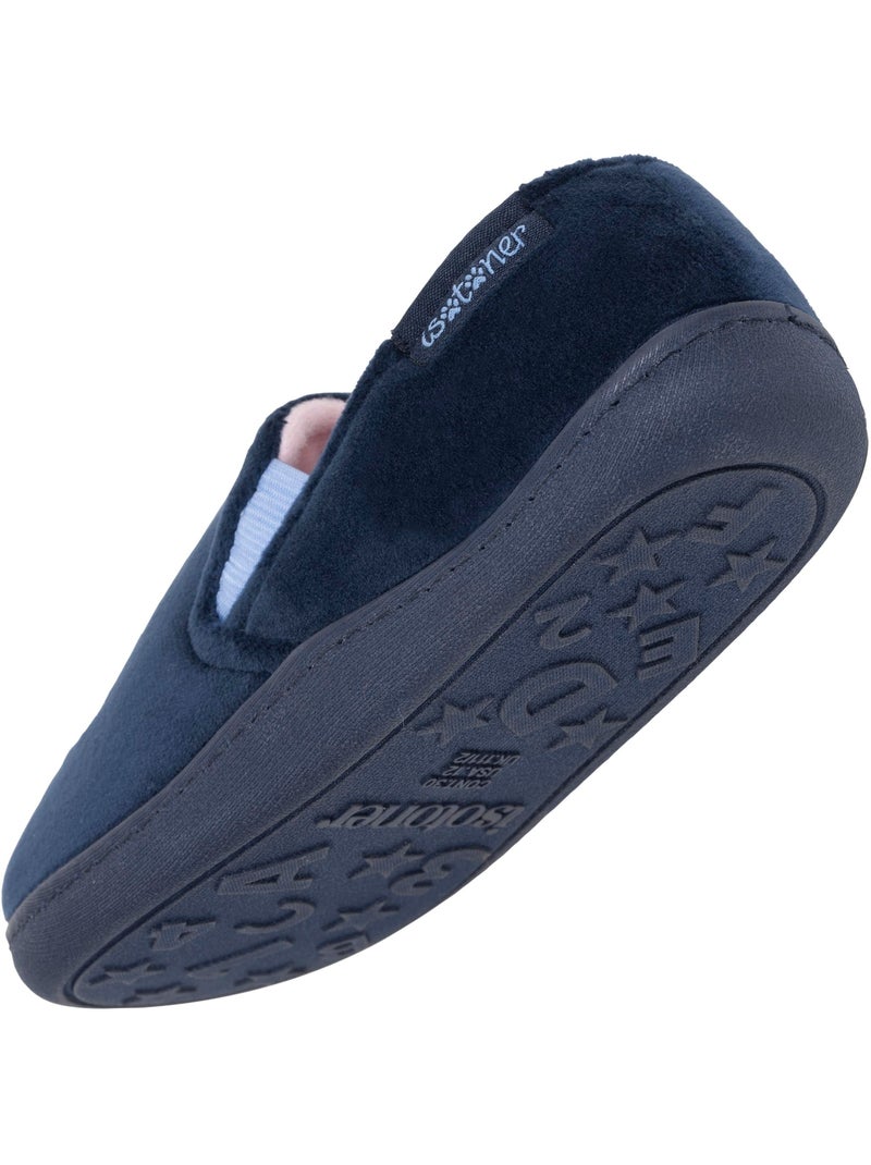 Zapatillas mocasines terciopelo, sujeción suave, fácil de niña Isotoner Azul marino - Kiabi