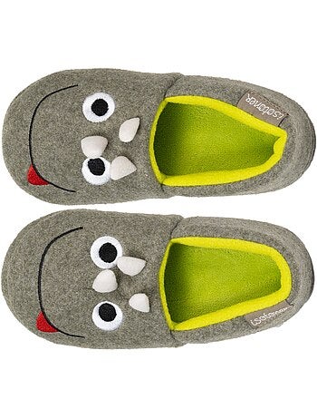 Zapatillas mocasines vellón, suela de goma antideslizante niño isotoner