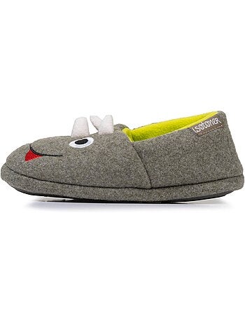 Zapatillas mocasines vellón, suela de goma antideslizante niño isotoner