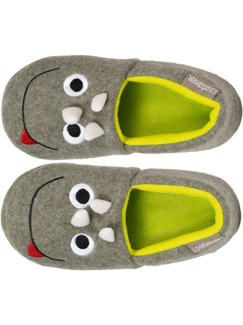 Zapatillas mocasines vellón, suela de goma antideslizante niño isotoner Caqui - Kiabi