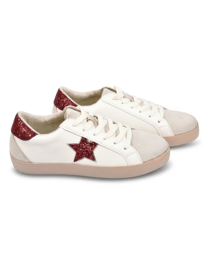 Zapatillas Mujer Estrella Glitter Plataforma MMXXIV OZABI Rojo - Kiabi