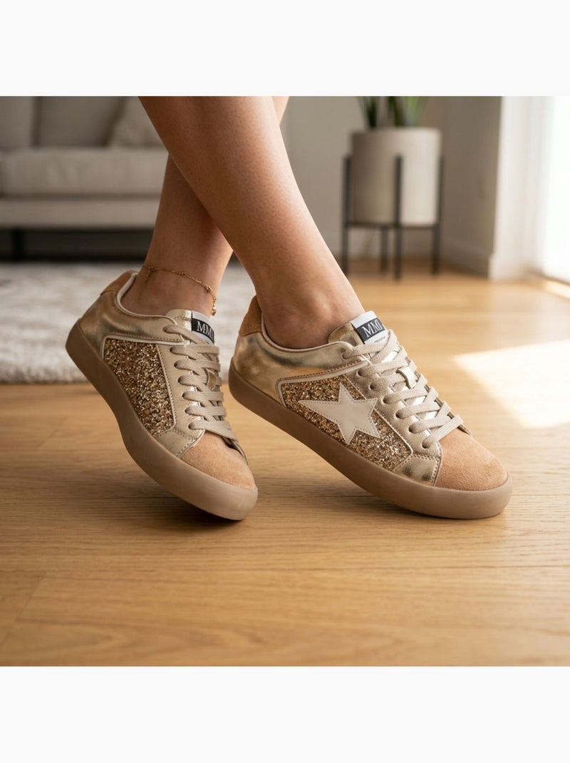 Zapatillas Mujer Glitter Estrella Plataforma MMXXIV OZABI Camel - Kiabi