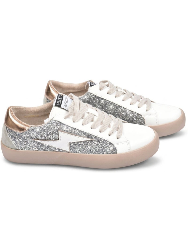 Zapatillas Mujer Glitter Rayo Plataforma OZABI MMXXIV Plata - Kiabi