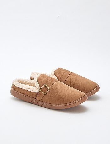 Zapatillas mule de ante sintético y sherpa