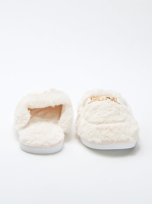 Zapatillas mule de pelo sintético - Kiabi