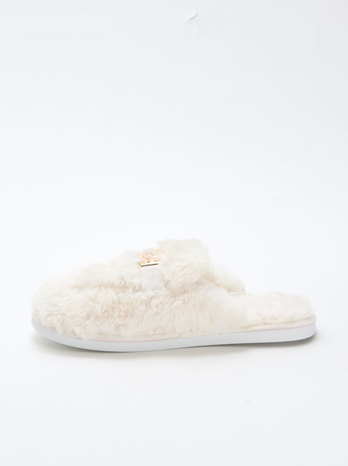 Zapatillas mule de pelo sintético - Kiabi