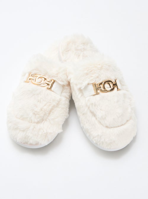 Zapatillas mule de pelo sintético - Kiabi