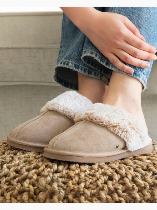 Zapatillas mules cálido cuero forrado mujer isotoner - Kiabi Zapatillas mules cálido cuero forrado mujer isotoner - Kiabi