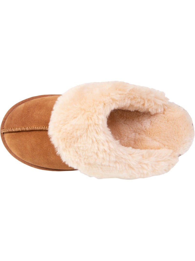 Zapatillas mules cálido cuero forrado mujer isotoner Camel - Kiabi