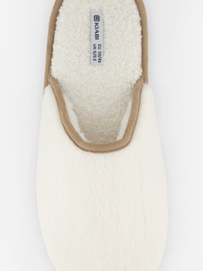 Zapatillas mules forradas Beige - Kiabi