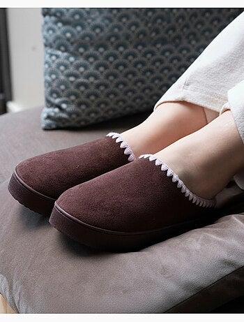 Zapatillas mules con tacón de cuña de 3,5 cm, muy cómodo mujer Isotoner