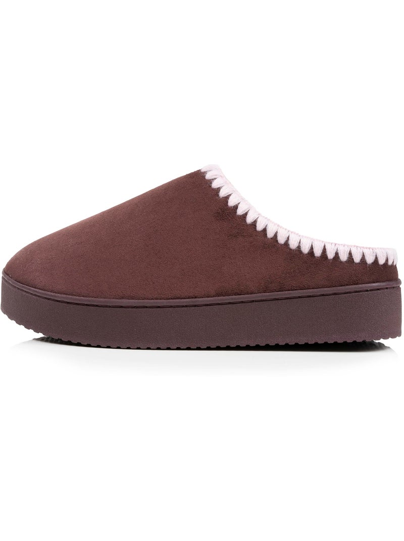 Zapatillas mules ultracómoda, en ante con suela de mujer Isotoner Marrón - Kiabi