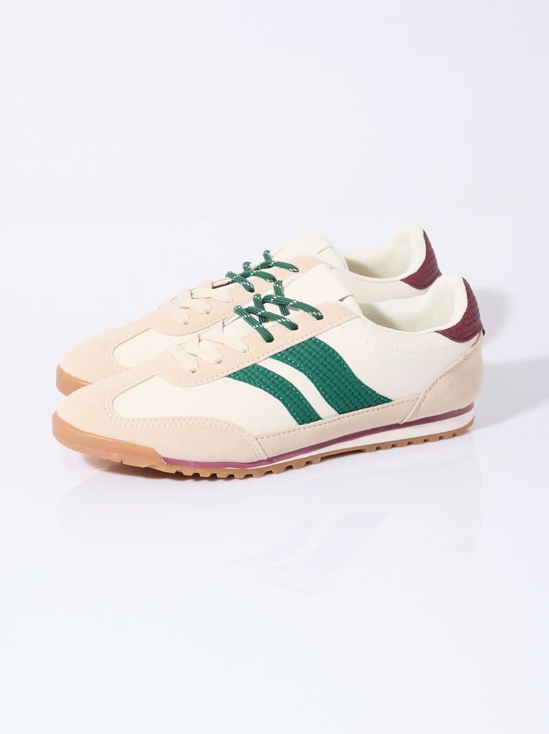Zapatillas multimaterial + 2 pares de cordones - AFIBEL Verde - Kiabi
