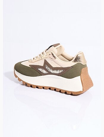 Zapatillas multimaterial con suela de cuña - AFIBEL