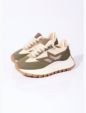 Zapatillas multimaterial con suela de cuña - AFIBEL