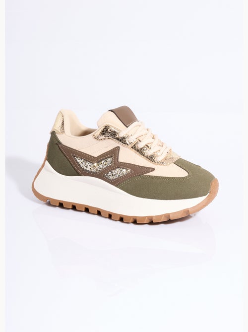 Zapatillas multimaterial con suela de cuña - AFIBEL - Kiabi
