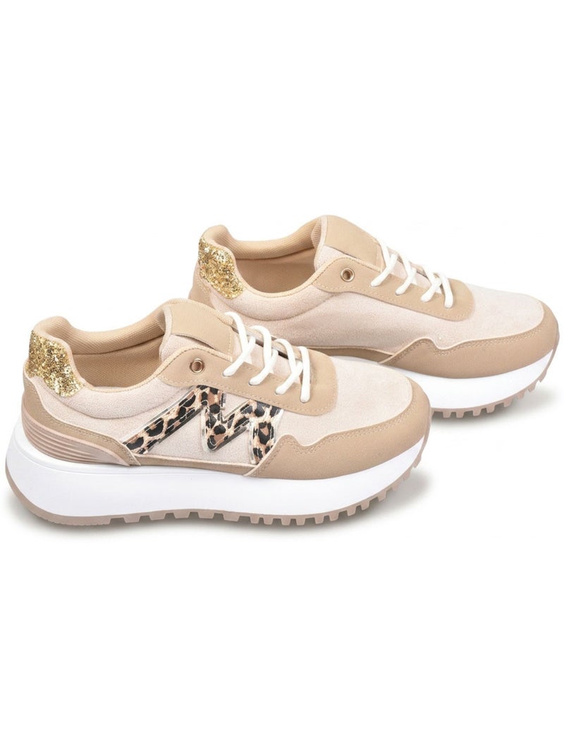 Zapatillas Runner Mujer Mesh Logo W 4 Colores OZABI Taupe - Kiabi
