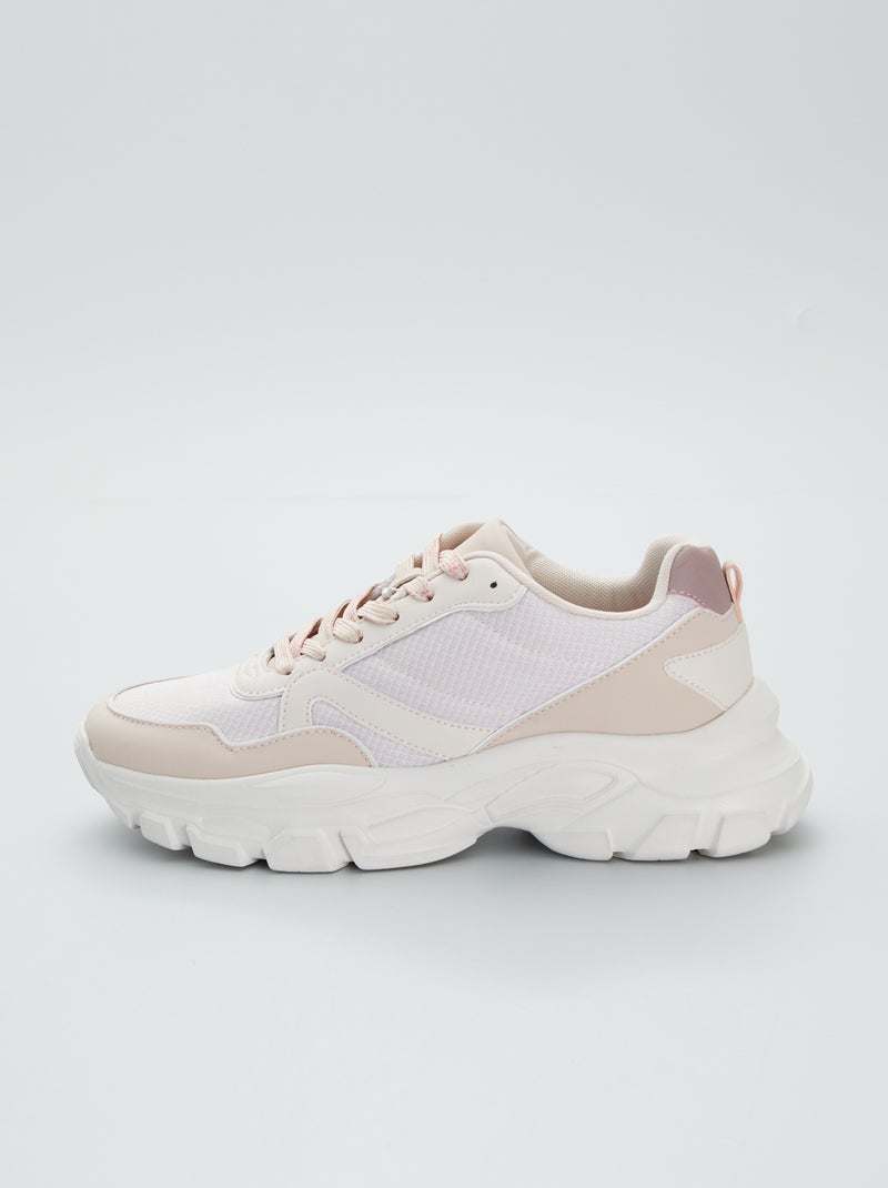 Zapatillas running suela gruesa blanco - Kiabi