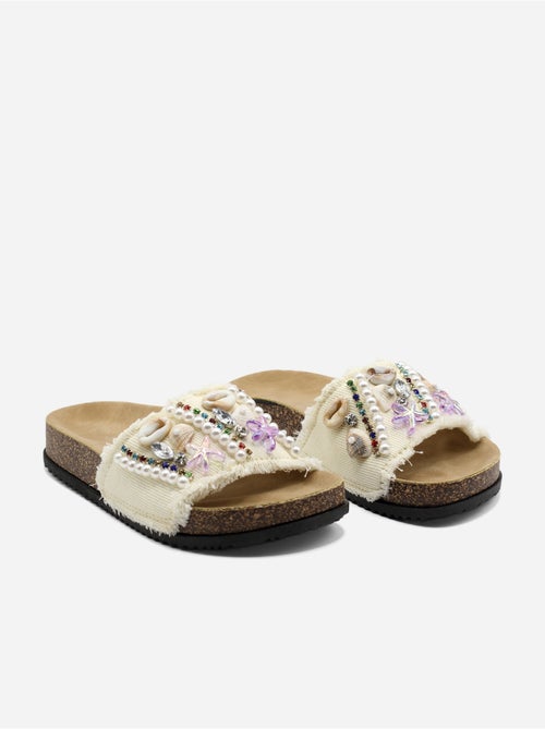 Zapatillas sin talón con detalles de perlas - Kiabi Zapatillas sin talón con detalles de perlas - Kiabi