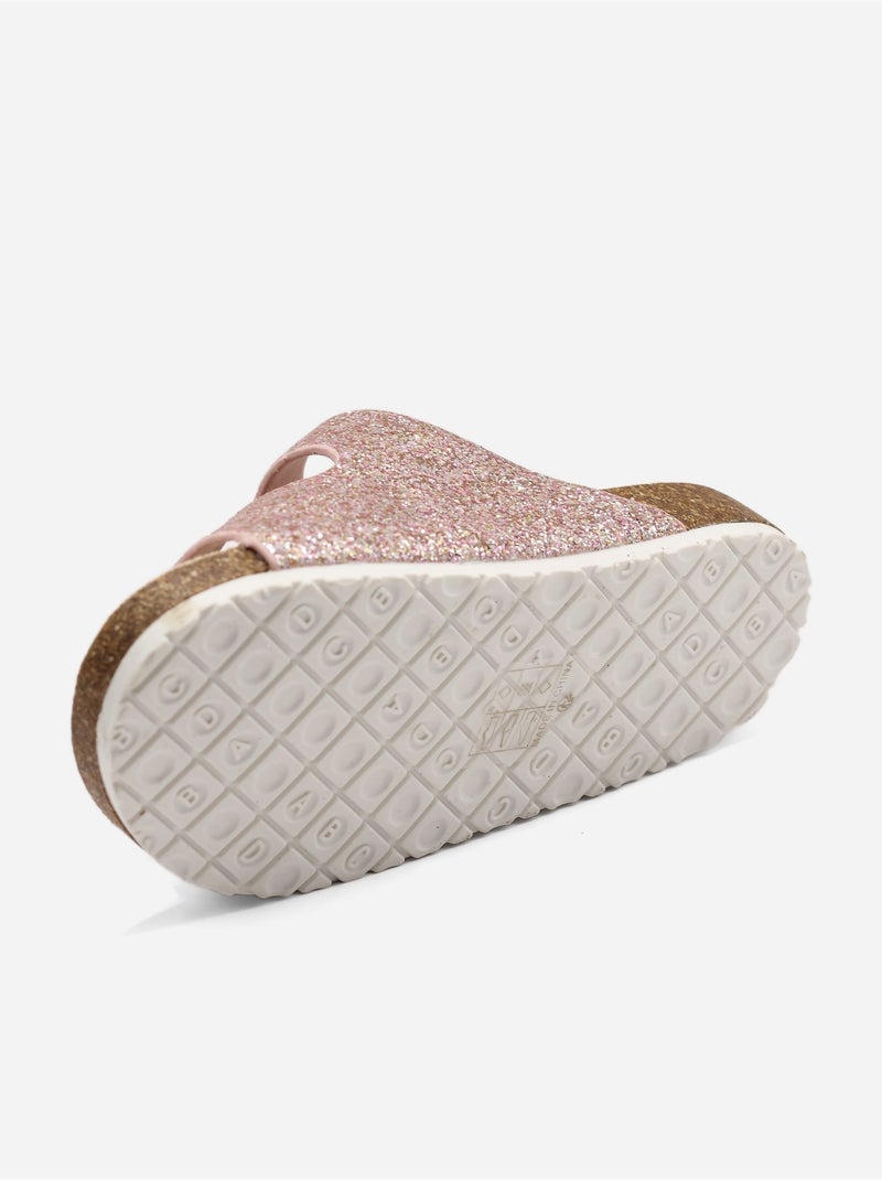 Zapatillas sin talón con lentejuelas Rosa - Kiabi