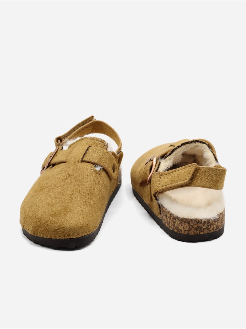 Zapatillas sin talón forradas Camel - Kiabi