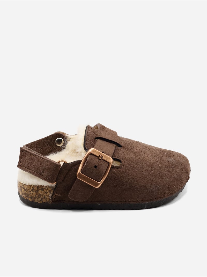 Zapatillas sin talón forradas Marrón - Kiabi