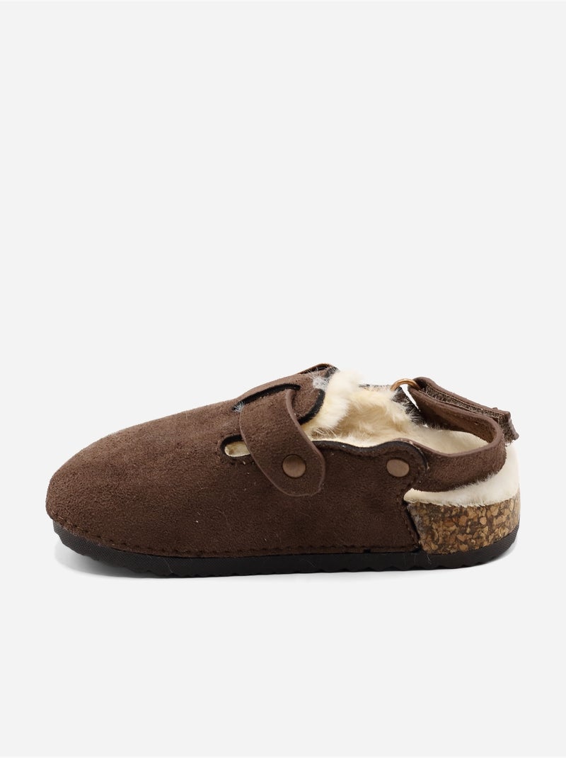 Zapatillas sin talón forradas Marrón - Kiabi