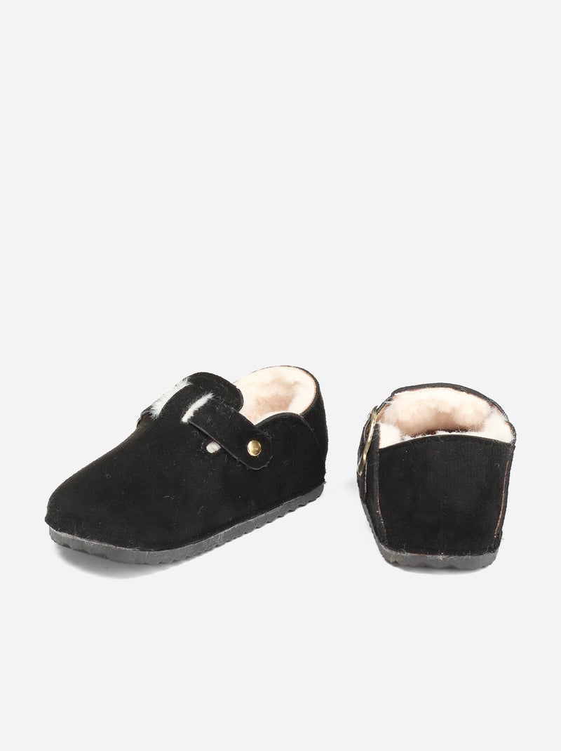 Zapatillas sin talón forradas Negro - Kiabi
