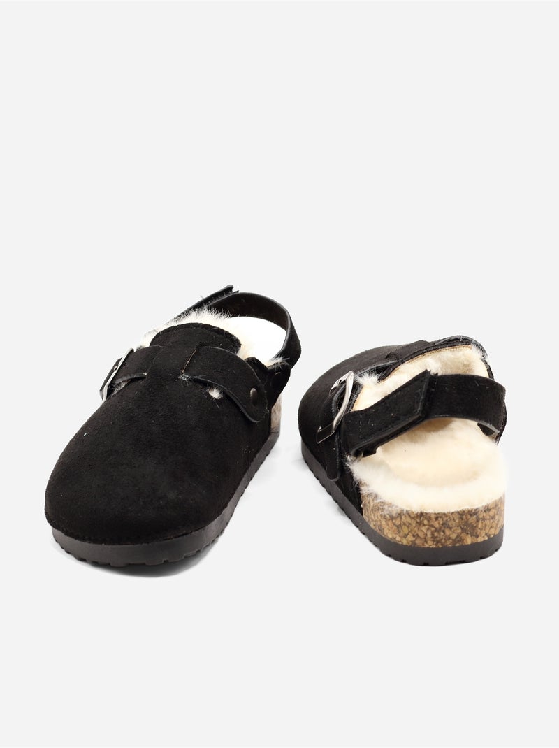 Zapatillas sin talón forradas Negro - Kiabi