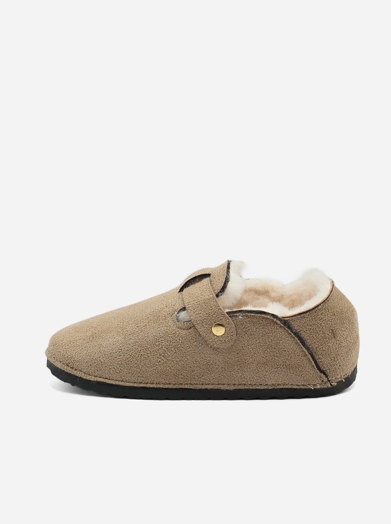 Zapatillas sin talón forradas Taupe - Kiabi