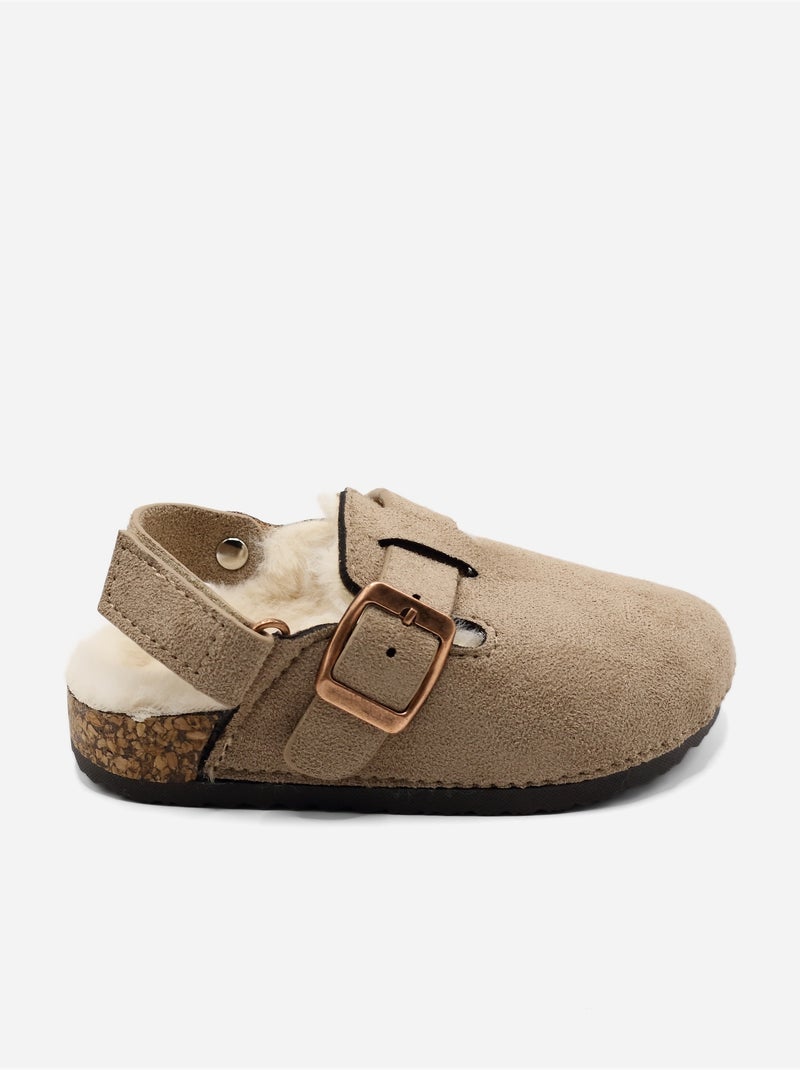 Zapatillas sin talón forradas Taupe - Kiabi