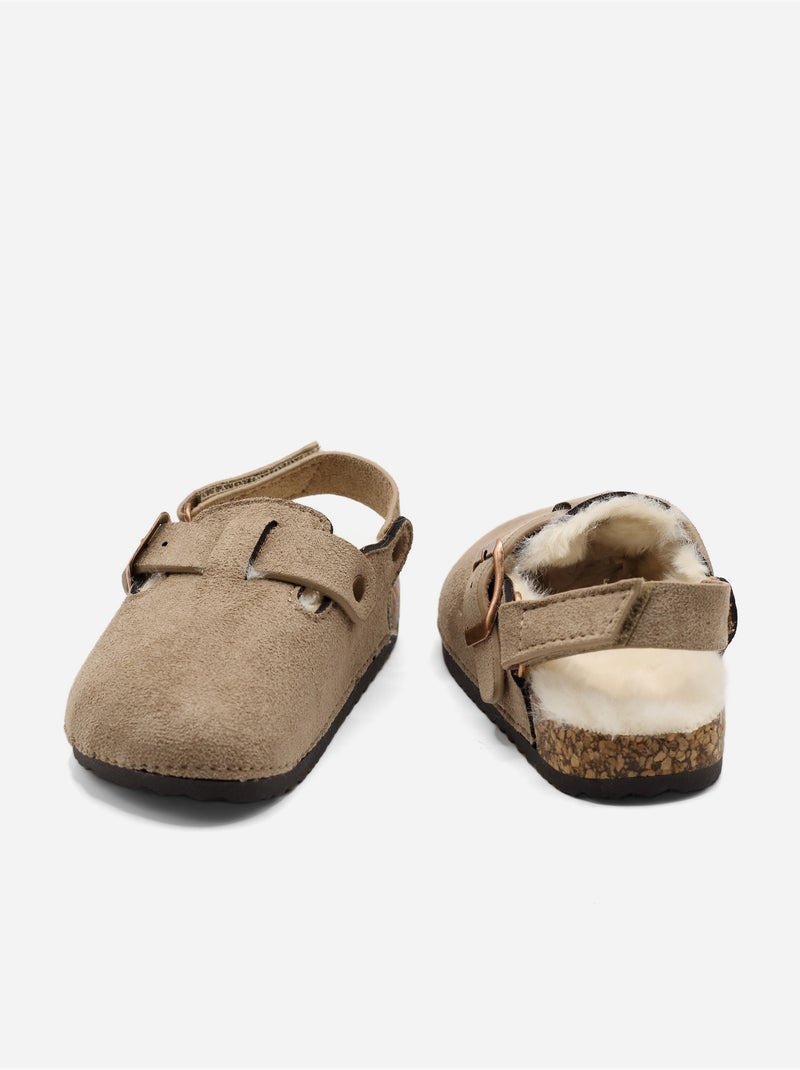 Zapatillas sin talón forradas Taupe - Kiabi