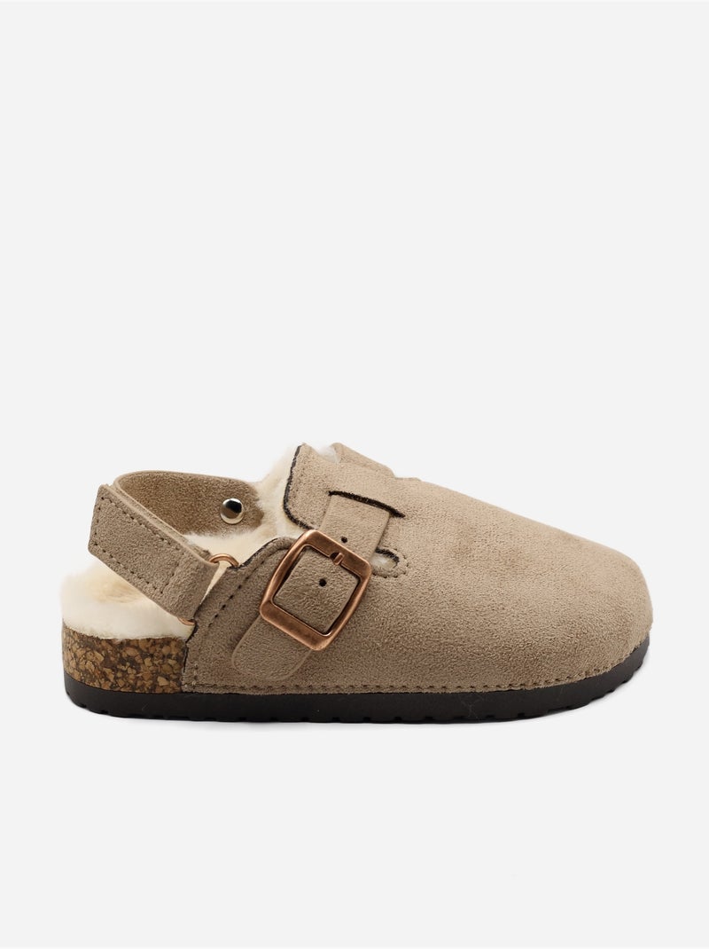 Zapatillas sin talón forradas Taupe - Kiabi