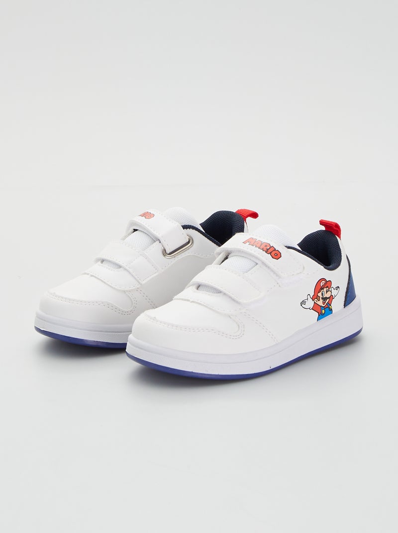 Zapatillas sintéticas con velcros 'Mario' blanco - Kiabi