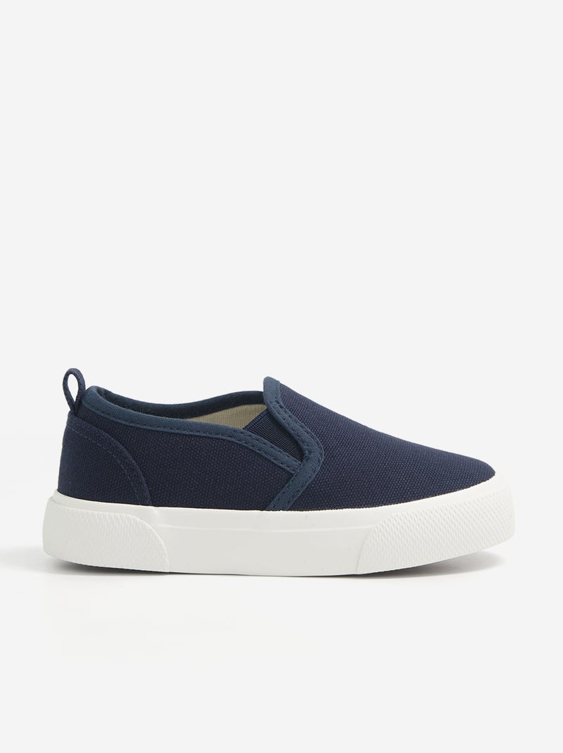 Zapatillas slip-on con cierres de velcro estampadas Azul - Kiabi