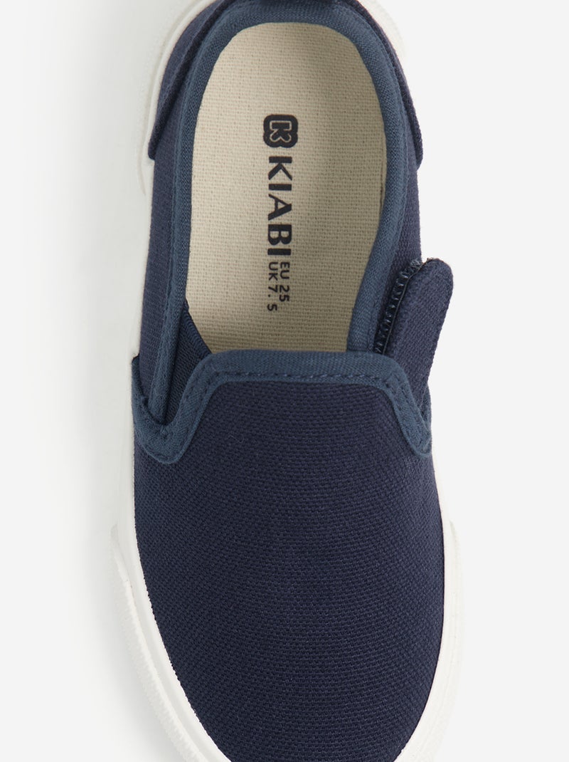 Zapatillas slip-on con cierres de velcro estampadas Azul - Kiabi