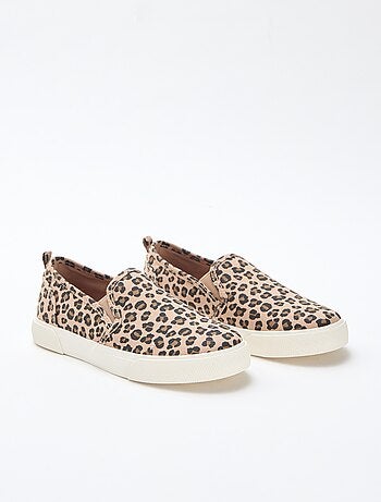 Zapatillas slip-on con estampado de leopardo