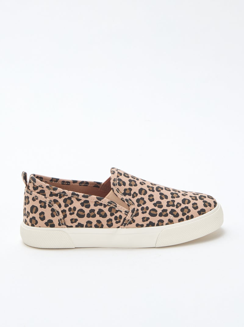 Zapatillas slip-on con estampado de leopardo Marron - Kiabi