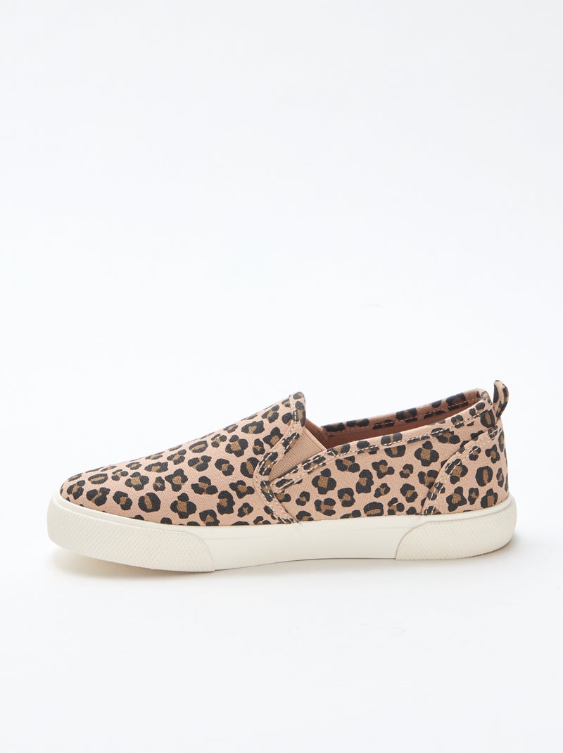 Zapatillas slip-on con estampado de leopardo Marron - Kiabi