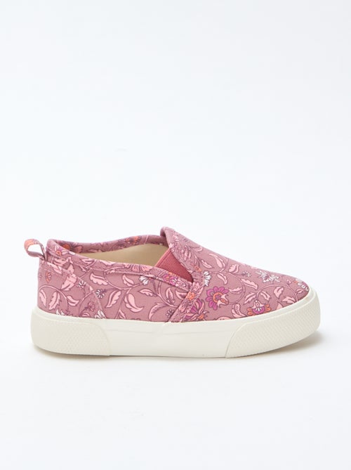 Zapatillas slip-on con flores - Kiabi