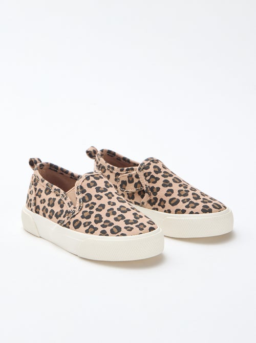 Zapatillas slip-on de leopardo - Kiabi